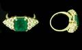 399 18kt Gold Emerald and Diamond Ring