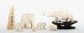A Collection of Six Carved Ivory Elephants