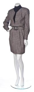 A Galanos Houndstooth Wool Dress