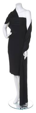 A Bill Blass Black Strapless Dress