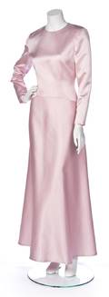 A Bill Blass Pink Satin Evening Gown
