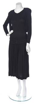 A Jean Muir Black Chiffon Evening Dress
