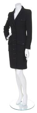 A Chanel Black Wool Coat Dress