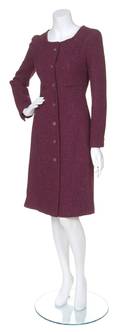 A Chanel Burgundy Cashmere Coat Dress