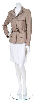 An Yves Saint Laurent Taupe Cotton Military Style Jacket