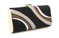 A Judith Leiber Black and Metallic Leather Hardsided Clutch