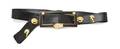 A Judith Leiber Goldtone and Black Leather Belt
