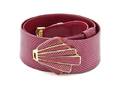 A Judith Leiber Fuchsia Lizardskin Belt