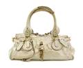 A Chloe Distressed Gold Metallic Leather Paddington Bag