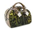 A Christian Dior Yellow and Green Python Gambler Bowler Bag