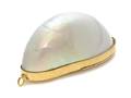 A Judith Leiber Mother of Pearl Half Shell Minaudiere