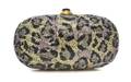 A Judith Leiber Multicolor Crystal Animal Print Minaudiere