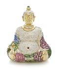 A Judith Leiber Multicolor Crystal Buddha Minaudiere