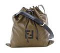 A Fendi Brown Coated Fabric Satchel