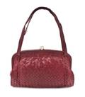 A Bottega Veneta Red Intrecciato Leather Purse