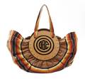 A Jean Paul Gaultier Multicolor Striped Canvas and Wood Bag