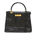 An Hermes Black Leather Kelly Bag