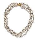 A Miriam Haskell Faux Pearl Triple Strand Necklace