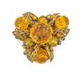 A Miriam Haskell Amber Art Glass Brooch