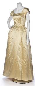 A Sarmi Yellow Silk Evening Gown