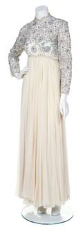 A Cream Chiffon Evening Gown