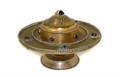 A Polished Stone Inset Brass Inkwell
