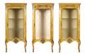 Three Gilt Metal Mounted Burlwood Vitrines