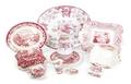 A Collection of Red and White Ironstone Serving Articles