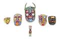 A Collection of Six African and Latin American Beaded Objects