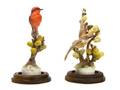 A Pair of Royal Worcester Dorothy Doughty Birds Vermillion Flycatchers