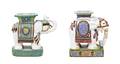 Two Asian Export Ceramic Elephant Form Garden Stools