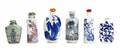 A Collection of Six Porcelain Snuff Bottles