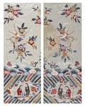 A Pair of Chinese Embroidered Silk Panels