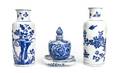 A Near Pair of Blue and White Chinese Porcelain Vases