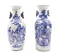 Two Chinese Blue and White Porcelain Vases
