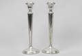 332 Pair Stamped Sterling Column Candlesticks