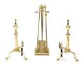A Pair of Classical Style Brass Andirons