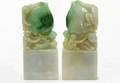 350 Chinese Carved Green Spinach Jade Peach and Monkey