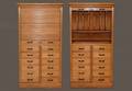 411 American Antique Oak Roll Door Cabinet