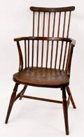 Windsor Style Elm Comb Back Armchair