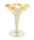 A Steuben Calcite and Gold Aurene Glass Trumpet Vase