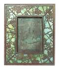 A Tiffany Studios Patinated Bronze and Favrile Glass Picture Frame