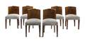 A Set of Six Art Deco Burlwood Side Chairs