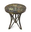 A Philip and Kelvin Laverne Patinated Brass Occasional Table