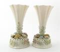 A Pair of Belleek Trumpet Vases