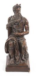 A Carved Wood Figure of Moses after Michelangelo