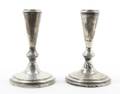 A Pair of American Silver Small Candlesticks 20th century