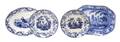 A Collection of Four English Transfer Decorated Platters