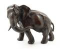 A Japanese Cast Metal Model of an Elephant