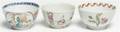 A Group of Three Chinese Export Porcelain Tea Bowls